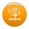 Cute dandelion logo icon orange