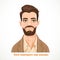 Cute dark haired bearded men portrait for avatar