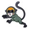 Cute de brazza`s monkey cartoon running