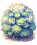 Cute and Decorative: Colorful Cartoon Cactus, Ferocactus Pilosus, Full Body Clipart