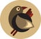 Cute decorative retro brown bird - 1