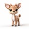 Cute Deer Baby 3d Clay Render On White Background