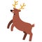 Cute deer character, funny reindeer standing on hind legs and smiling