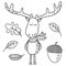 Cute deer design- funny hand drawn doodle, cartoon character.