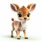 Cute Deer Fawn Cartoon Illustration In 8k 3d Style