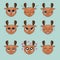 Cute deer head emotion collection