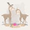 Cute Deer in love. invitation card