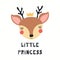 Cute deer princess illustration
