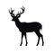 Cute Deer Silhouette On White Background - John Brack Style