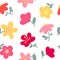 cute delicate pastel flowers, gentle vector illustration, baby style,