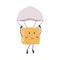 Cute Delivery Cardboard Box Character Descending with Parachute Vector Illustration