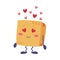 Cute Delivery Cardboard Box Character Feeling Love Vector Illustration