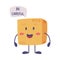 Cute Delivery Cardboard Box Character Saying Be Careful Vector Illustration