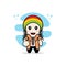 Cute detective character wearing reggae costume