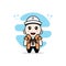 Cute detective character wearing sailor costume