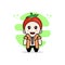 Cute detective character wearing tomato costume