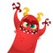 Cute devil monster. Vector cartoon Halloween character.