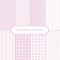 Cute different gometric patterns, pink abstract pattern set, pastel
