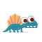 Cute Dimetrodon walking. Animal life. Vector illustration of prehistoric character in flat cartoon style isolated on