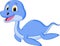 Cute dinosaur cartoon swimming