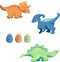 Cute Dinosaur Clipart, Dinosaur and eggs Bundle Pack