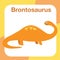 cute dinosaur flashcard for toddlers. brontosaurs cute design flashcard. Introducing the ancient animal to kids