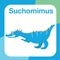 cute dinosaur flashcard for toddlers. suchomimus cute design flashcard. Introducing the ancient animal to kids