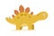 Cute dinosaur, isolated stegosaurus for baby collection of extinct prehistoric animal