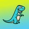 Cute dinosaur jurassic Vector Illustration Template Cartoon Character Design