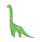 Cute dinosaur long necked cartoon flat illustration isolated on white background.