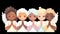 Cute diversity angels isolated on black