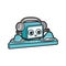 Cute dj robot and party concept vector design