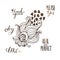 Cute doddle flower illustration with text message