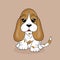 Cute dog breed basset hound