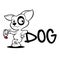 Cute dog cartoon adoption sketch