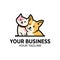 Cute dog and cat logo design for pet shop