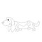 Cute dog character. Cartoon basset hound dog for coloring book