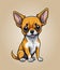 Cute dog, chihuahua breed. Funny puppy vector.