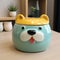 Cute Dog Face Ceramic Container For Pet Food Storage