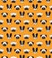 Cute dog faces doodles seamless pattern