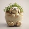 Cute Dog Food Shaped Flowerpot - Glazed China Handmade Bowls Design