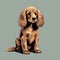 Cute Dog Illustration In Classic Portraiture Style