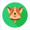 Cute Dog Muzzle Cartoon Flat Vector Icon