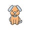 Cute dog sitting down line icon, pet shelter, pet shop, veterinary, vector illustration