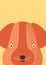 Cute dog snout flat vector illustration. Adorable pet face background in cartoon style. Funny close up doggy brown head