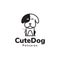 Cute dog stand waiting owner logo design vector graphic symbol icon sign illustration creative idea