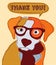 Cute dog thank you card patchwork.