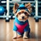 Cute dog wearing a costume - ai generated image