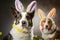 Cute dogs in an Easter Bunny Ears Costume.