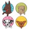 Cute dogs icon set